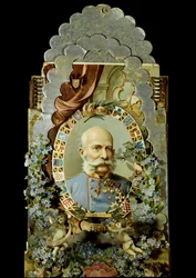 WO I: Frans Jozef I van Oostenrijk, ca. 1914-1918 (prent)