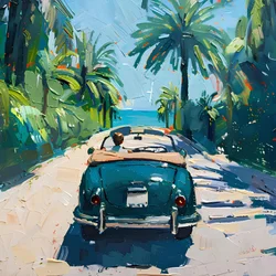 Oldtimers op Ocean Drive