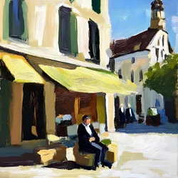 Man in het Sunny Café