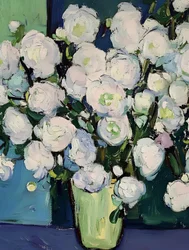 Schilderachtige witte bloemen