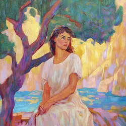 Vrouw in gouden licht