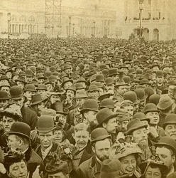 Menigte bij de opening van de Columbian Exhibition, Chicago, Illinois, VS, 1893