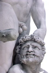 Detail van het standbeeld van Hercules en Cacus, 1534