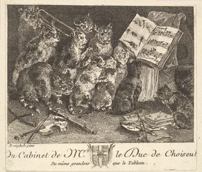 Concert van katten, naar het schilderij in de collectie van de hertog van Choiseul