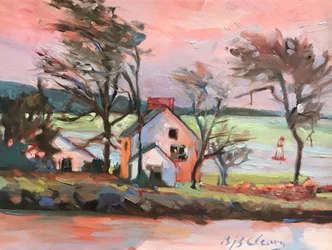 Pink Sky Maine, ca. 1990-2000 (olieverf op doek)