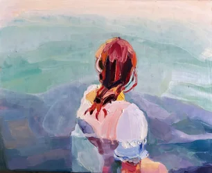 Koude Zee (Lara), 2023 (olieverf op houten paneel met grondverf)