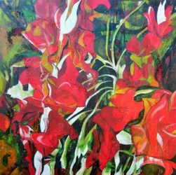 Levendige rode bloemen
