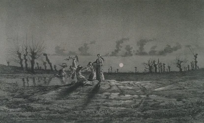 De Lavandieres of de Nachtwasseressen, illustratie voor Legendes Rustiques door George Sand (1804-76) 1858