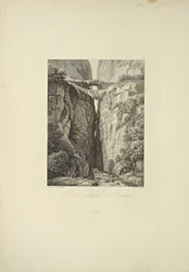 Natuurlijke bruggen van Icononzo, illustratie uit "Vues des Cordillères et Monumens des Peuples Indigènes de l