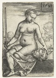 Judith met hoofd van Holofernes en zwaard