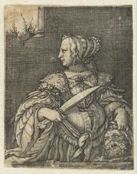 Judith met hoofd van Holofernes en zwaard