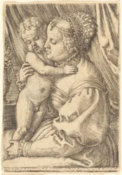 Madonna met bloemenvaas