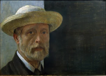 Zelfportret Barthélemy Menn met strohoed