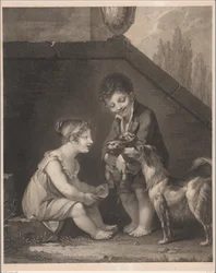 Twee kinderen met honden