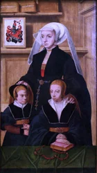 Frans: Portrait de Katharina Von Gail et ses deux filles Katharina von Gail