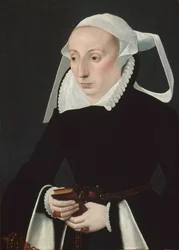 Portret van een vrouw met een gebedenboek