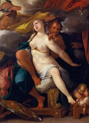 Venus en Mars gewaarschuwd door Mercurius, ca. 1586
