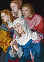Portret van de maagd, Sint Jan, Sint Maria Magdalena en een heilige vrouw