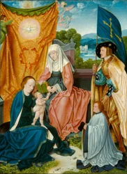 Maagd en kind met Sint Anna, Sint Gereon en een schenker, ca. 1520 (olieverf op paneel)