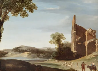 Landschap met Klassieke Ruïnes en Figuren