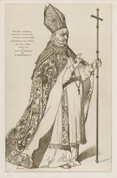 Philippe Rovenius, aartsbisschop van Philipopoli, apostolisch vicaris, in de Verenigde Provincies van Holland, 1648-55. Naar een schilderij van B Breenbergh