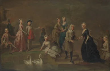 Uvedale Tomkyns Price 1685-1764 en leden van zijn familie, mogelijk begin 1730s