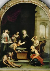 Heilige Elisabeth van Hongarije geneest de melaatsen (schilderij op doek)