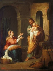 De Heilige Familie (schilderij op doek)