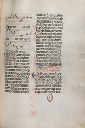 Missale: Fol. 129: bevat muziek voor Hely Hely Lama enz. binnen St. Mattion Passion, 1469