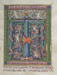Missaal: Fol. 186: Gedecoreerde Initiaal T[e igitur] volledige pagina, 1469