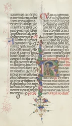 Missale: Fol. 387v: De dood voorgesteld als een skelet met een zeis, 1469