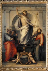 Christus stijgt op tussen de evangelisten