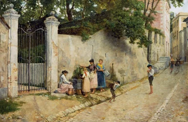 Bij de fontein
