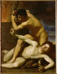 Kaïn doodt Abel (schilderij op doek)