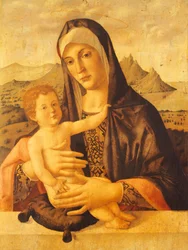 Madonna en Kind zittend, door Bartolomeo Montagna (circa 1450-1523)