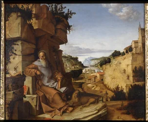 Sint Hiëronymus in de woestijn, 1500-02
