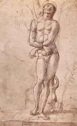 Sint Sebastiaan, ca. 1475, tekening door Bartolomeo Montagna