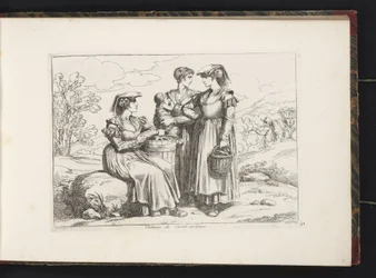 Drie vrouwen en een kind uit Castel Madama