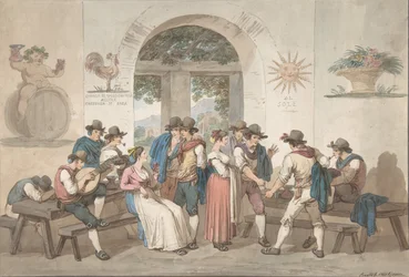Interieur van een Romeinse herberg, 1817