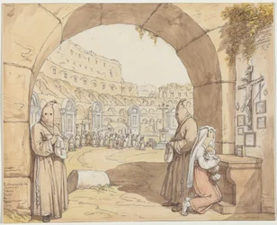 La Compagnia dei sacconi al Colosseo (Boetelingen die bidden bij altaren in het Colosseum)