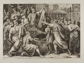 Het Romeinse volk zweert de moord op Caesar te wreken