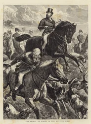 De prins van Wales in het jachtveld