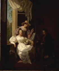 Een muzikaal gezelschap in een interieur
