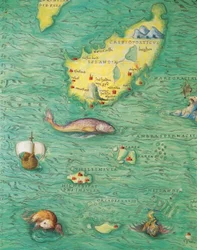 Noord-Europa: IJsland, uit Atlas van de Wereld in drieëndertig Kaarten, door Battista Agnese