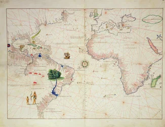 De Nieuwe Wereld, uit een Atlas van de Wereld in 33 Kaarten, Venetië, 1 september 1553
