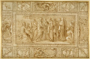 Een huwelijksceremonie en andere ontwerpen om een plafond te versieren