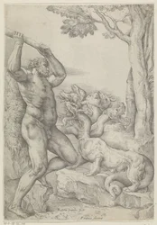 Hercules in gevecht met de Hydra van Lerna