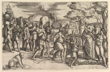 Melchizadek biedt brood en wijn aan Abraham, ca. 1547