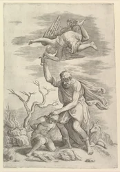 De engel die de arm van Abraham tegenhoudt