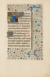 Sint Barnabas leest voor uit een boek